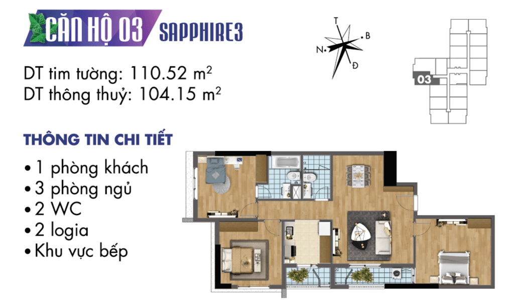 căn 03 tòa S3 Chung cư TNR Goldmark City