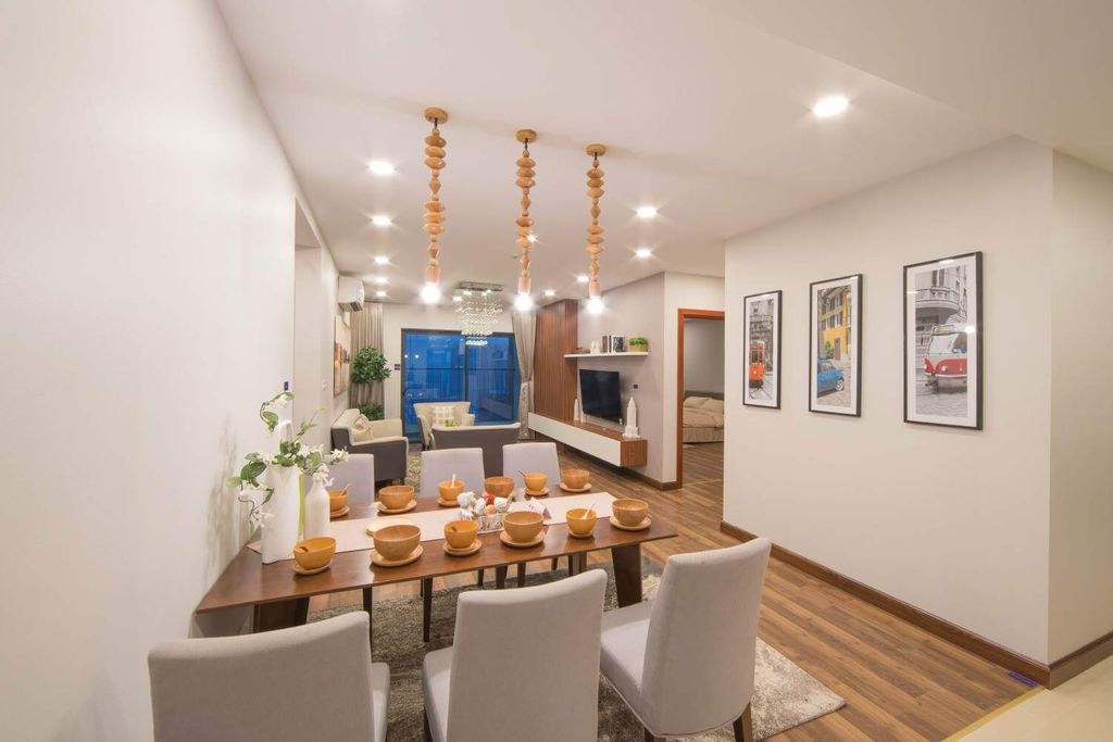 nội thất phòng khách phòng ăn dự án Chung cư TNR Goldmark City
