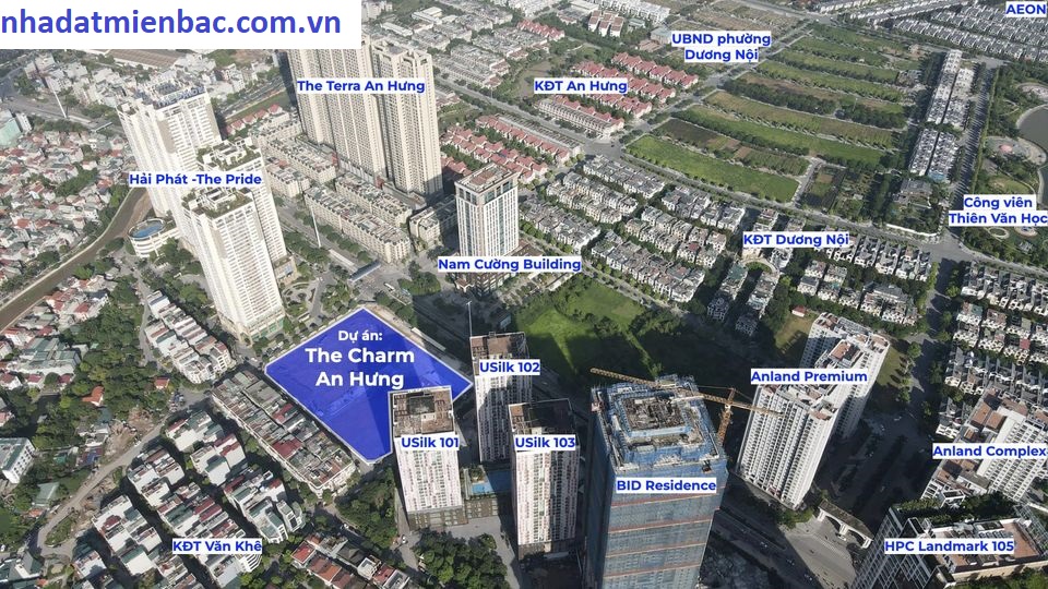 vị trí thực tê dự án The Charm an hưng